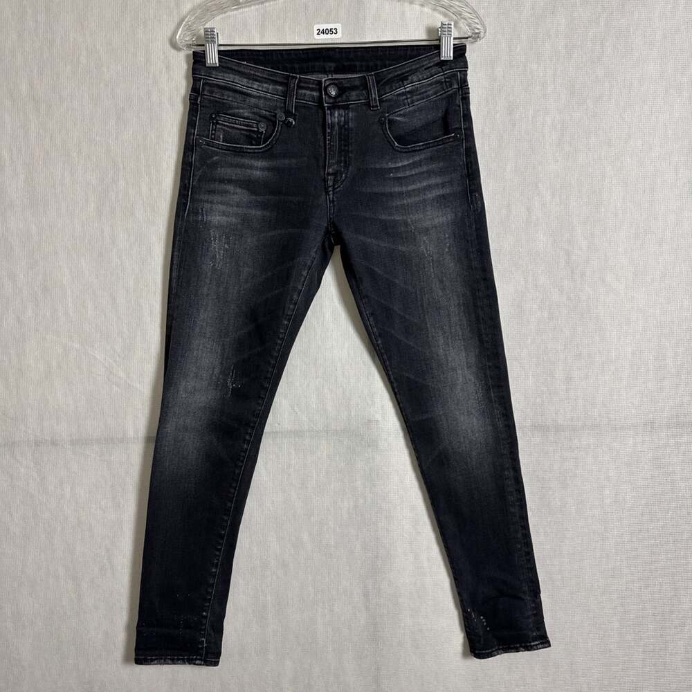 R13 Women's 25 Black Orion Distressed Denim Boy Skinny Jeans